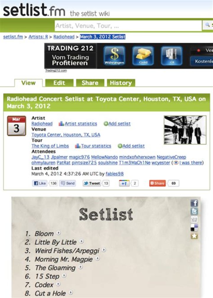Live Nation Acquires Setlist.fm