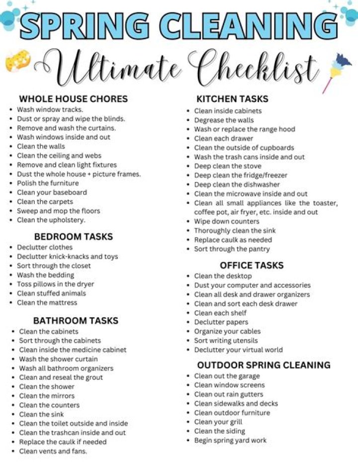 Your Ultimate Spring Cleaning Checklist: 32 Tasks You Don't Want to Forget